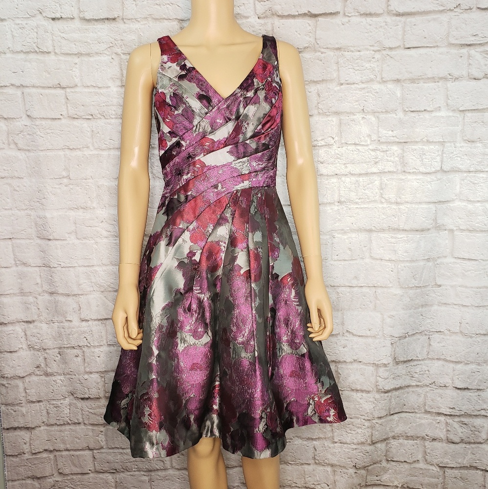 Exquisite Floral Fit and Flare Formal Dress